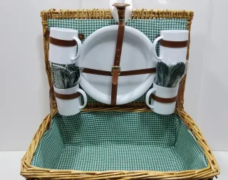 CESTA PICNIC MIMBRE COMPLETA DE ALMACÉN-ENVÍO