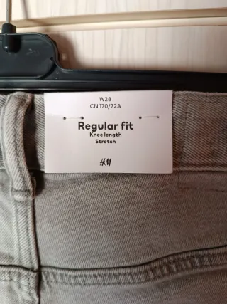 Bermudas H&M Talla 36 Gris Sin Estrenar
