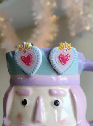 Orecchini Cuore Messicano Dipinti a Mano