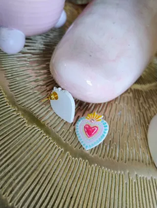 Orecchini Cuore Messicano Dipinti a Mano