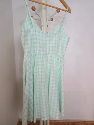 Vestido Zara cuadros verde S