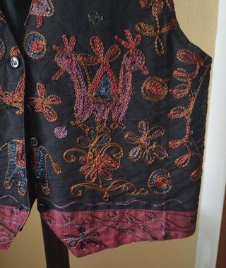 Chaleco mujer bordado multicolor