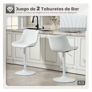 2 Taburetes Altos Blancos