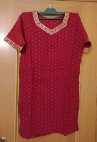 Vestido de algodón estampado talla S