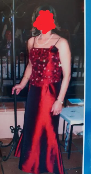 Vestido fiesta bordado lentejuelas talla 38