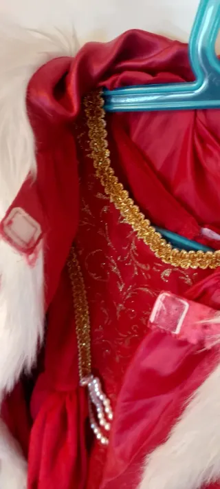 Disfraz Reina Hielo Rojo 10 años Vestido y capa