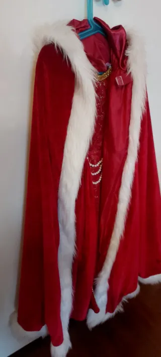 Disfraz Reina Hielo Rojo 10 años Vestido y capa