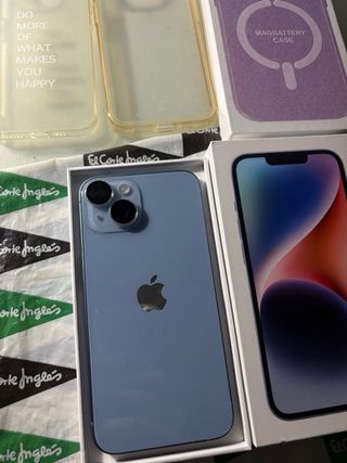 iPhone 14 azul + Fundas