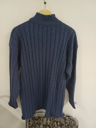 Maglione donna collo alto blu taglia M