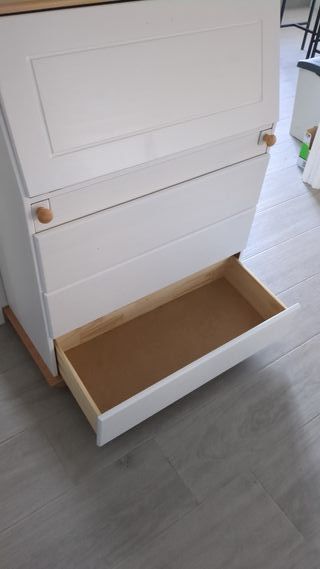 Mueble buró bureau Idimex Gomes color blanc/madera