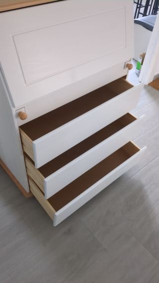 Mueble buró bureau Idimex Gomes color blanc/madera