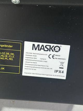 Calentador MASKO cañón calor gas aire caliente30kw