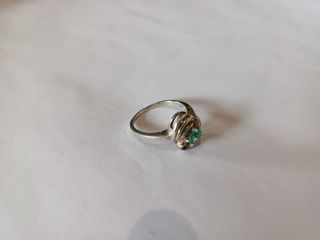Anillo Dama Esmeralda Plata