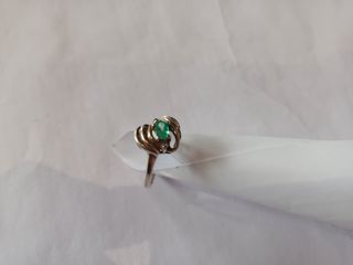 Anillo Dama Esmeralda Plata