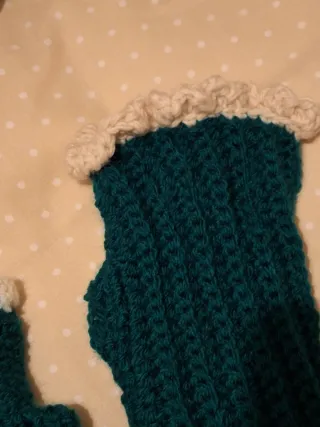 Mitones de lana verde talla S/M