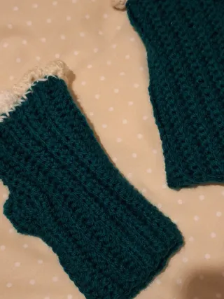 Mitones de lana verde talla S/M