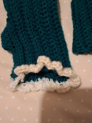 Mitones de lana verde talla S/M