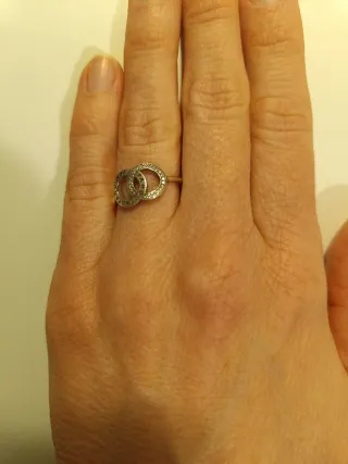Anillo Pandora Doble Aro Circonitas