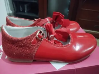 Zapatos comunión niña rosa brillantes