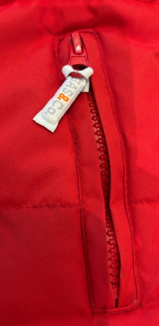 Anorak infantil rojo con interior polar gris