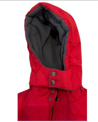 Anorak infantil rojo con interior polar gris