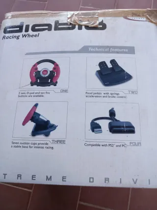 Volante NGS Diablo Racing Wheel PS2/PC/PSP