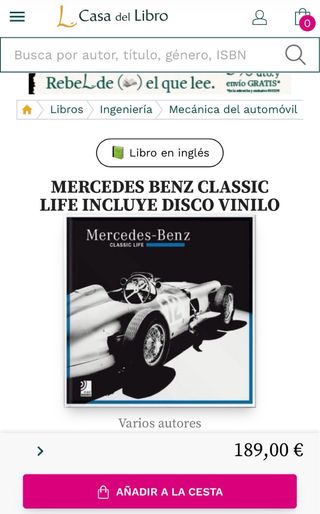 LIBRO MERCEDES BENZ CON VINILO