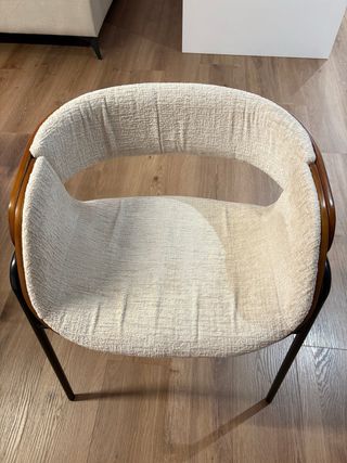 6 Sillas de Comedor de Madera y Tela Berlin