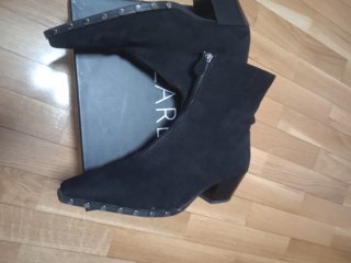 Botines Azarey Ante Negro Talla 41