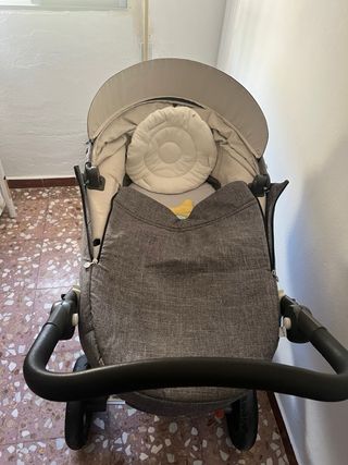 Saco Carrito Bebé Gris Interior Beige