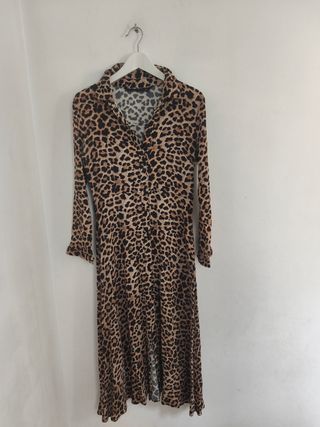 Vestido largo estampado leopardo