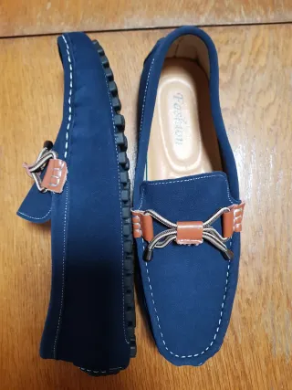 Mocasines Hombre Azul y Marrón