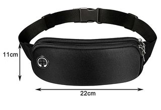 Riñonera negra con salida para auriculares