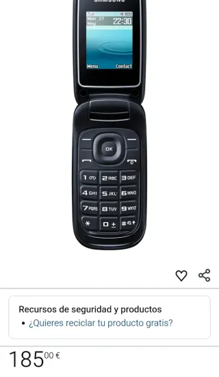 TELÉFONO MÓVIL SAMSUNG GT-E 1270 LIBRE