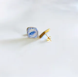 Orecchini handmade uccellino blu