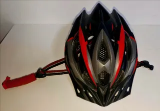 Cascos Bicicleta XXL Negro, Rojo y plateado