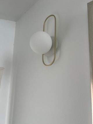 3 apliques de pared dorado y blanco