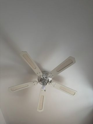 Lámpara Ventilador Techo Beige/Blanco