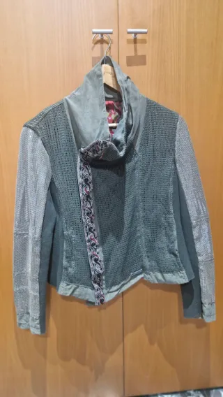 Chaqueta Desigual Talla 44 Multicolor Verde Oliva