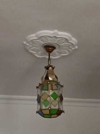 2 Lámparas Colgantes Cristal Colores