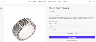 Anillo Monge Joyeros - Plata y 9 Diamantes Cognac