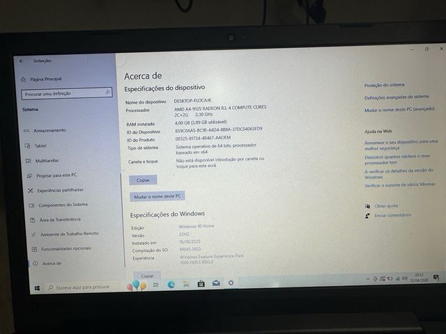 Portátil Lenovo V145-15AST Preto
