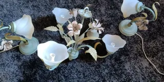 Lámpara shabby chic floral vintage 3 luces