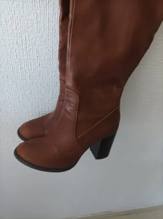 Botas altas mujer tacón marrón