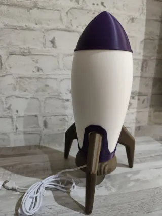 Lámpara Cohete Morado y Blanco