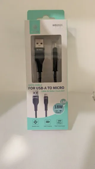 Cable Carga Micro USB Ikrea WB2020 1M 18W