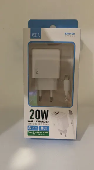 Cargador USER 20W con cable USB-C