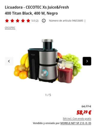 Licuadora Cecotec Juice&Fresh
