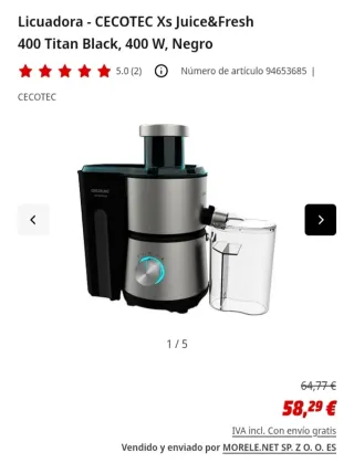 Licuadora Cecotec Juice&Fresh