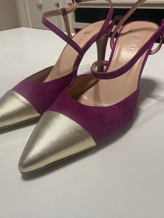 Zapatos Angari Púrpura y Dorado Talla X